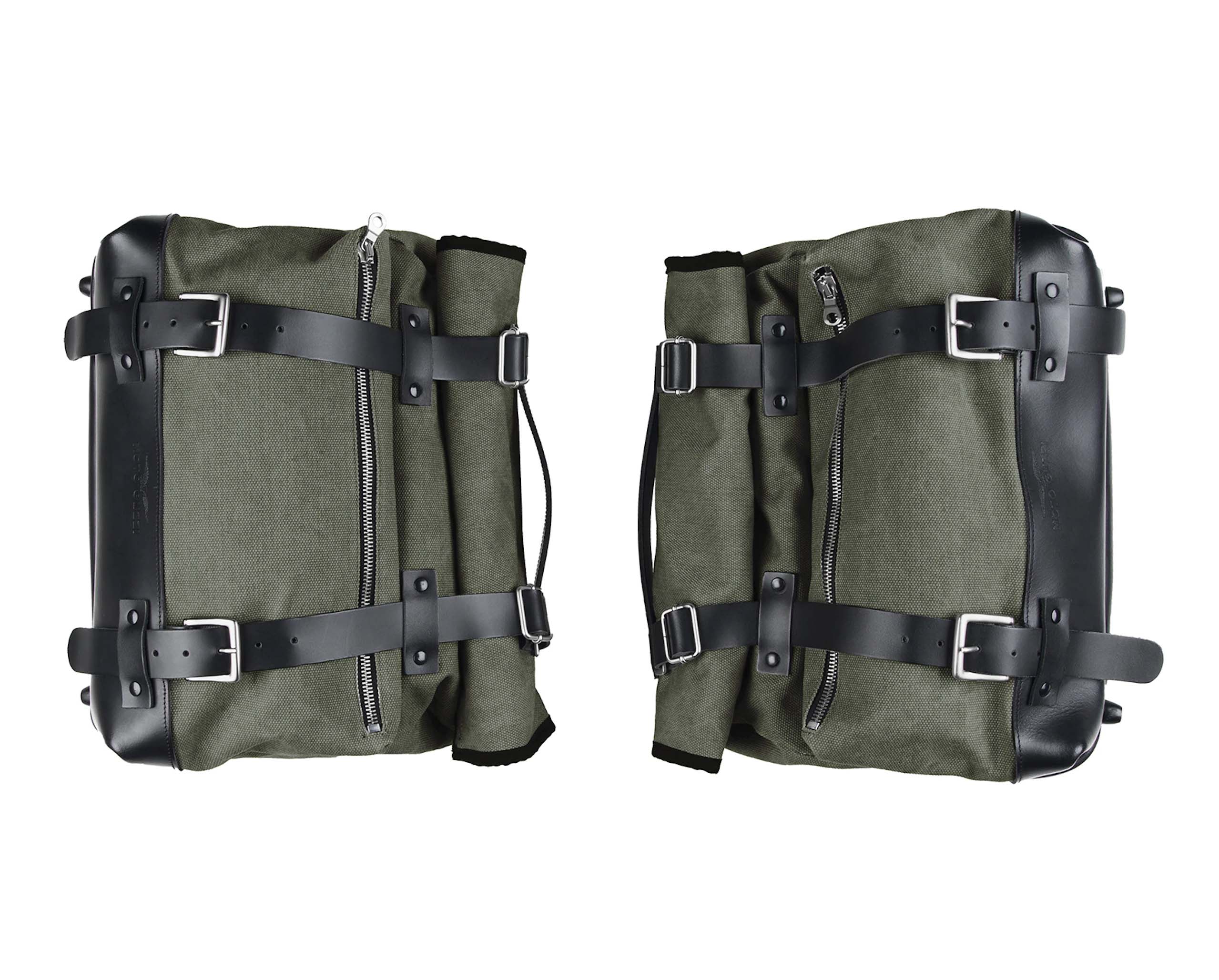 Kit de sacoches latérales, vert, toile pour Moto Guzzi V9 Roamber / Bobber / V7 850 2021-