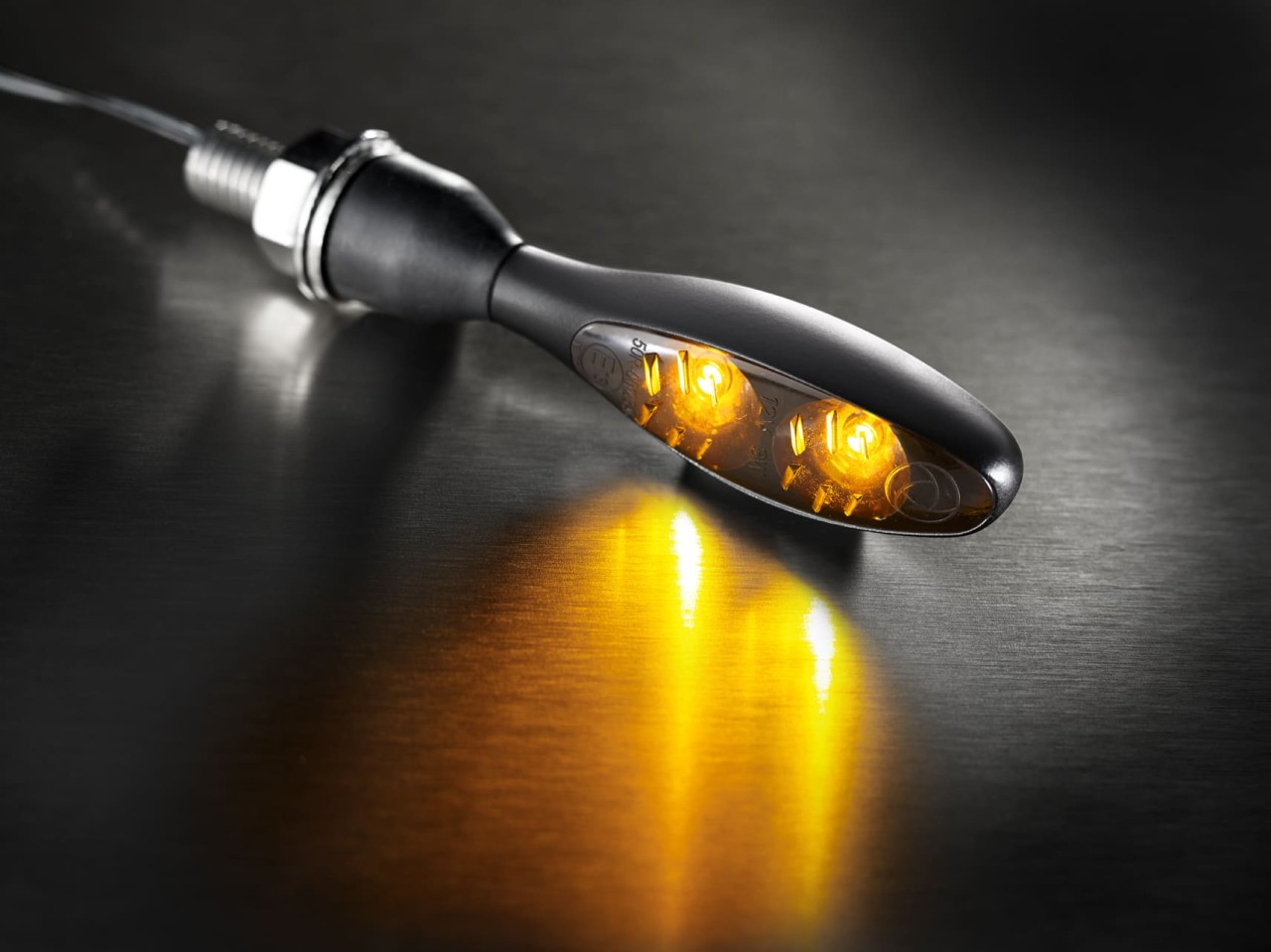 Clignotants Kellermann, Micro 1000 LED Dark, acier, LED, V/H, G/D, 12 V, noir satiné, M8x20