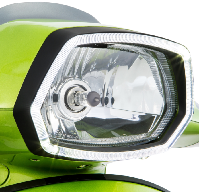 Anneau de lampe noir brillant LED anneau lumineux pour Vespa Sprint 50ccm 2T/4T ('13-'18)