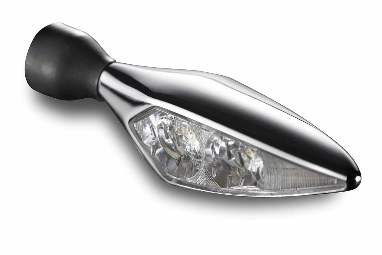 Kellermann Clignotant, feu arrière et feu stop, Rhombus DF, acier, LED, HR, 12 V, chrome brillant, M8x20