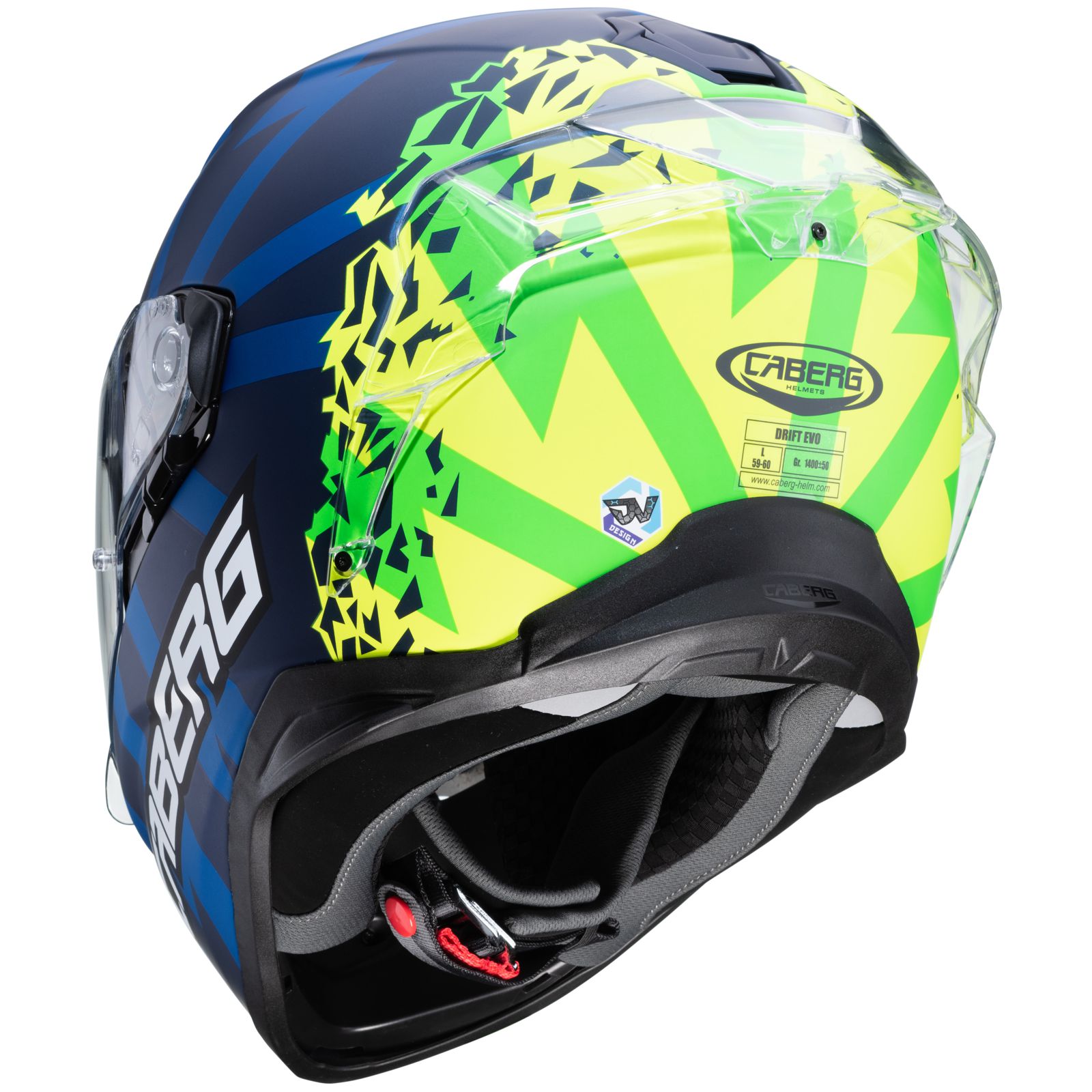 Caberg casque Drift Evo Storm, bleu mat/fluo-jaune-fluo-vert