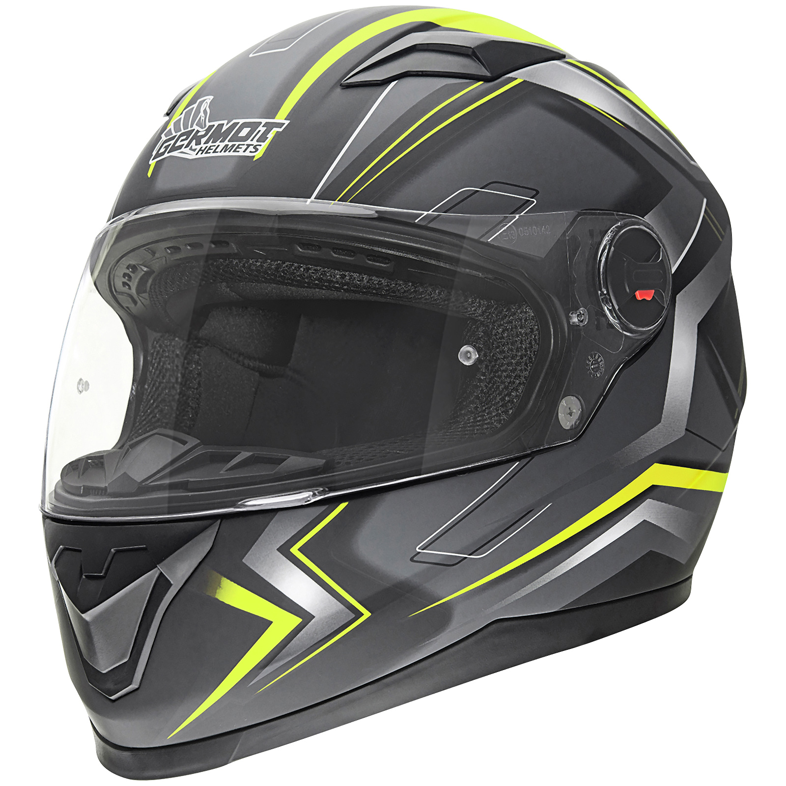 Germot casque intégral GM 320, noir mat/jaune