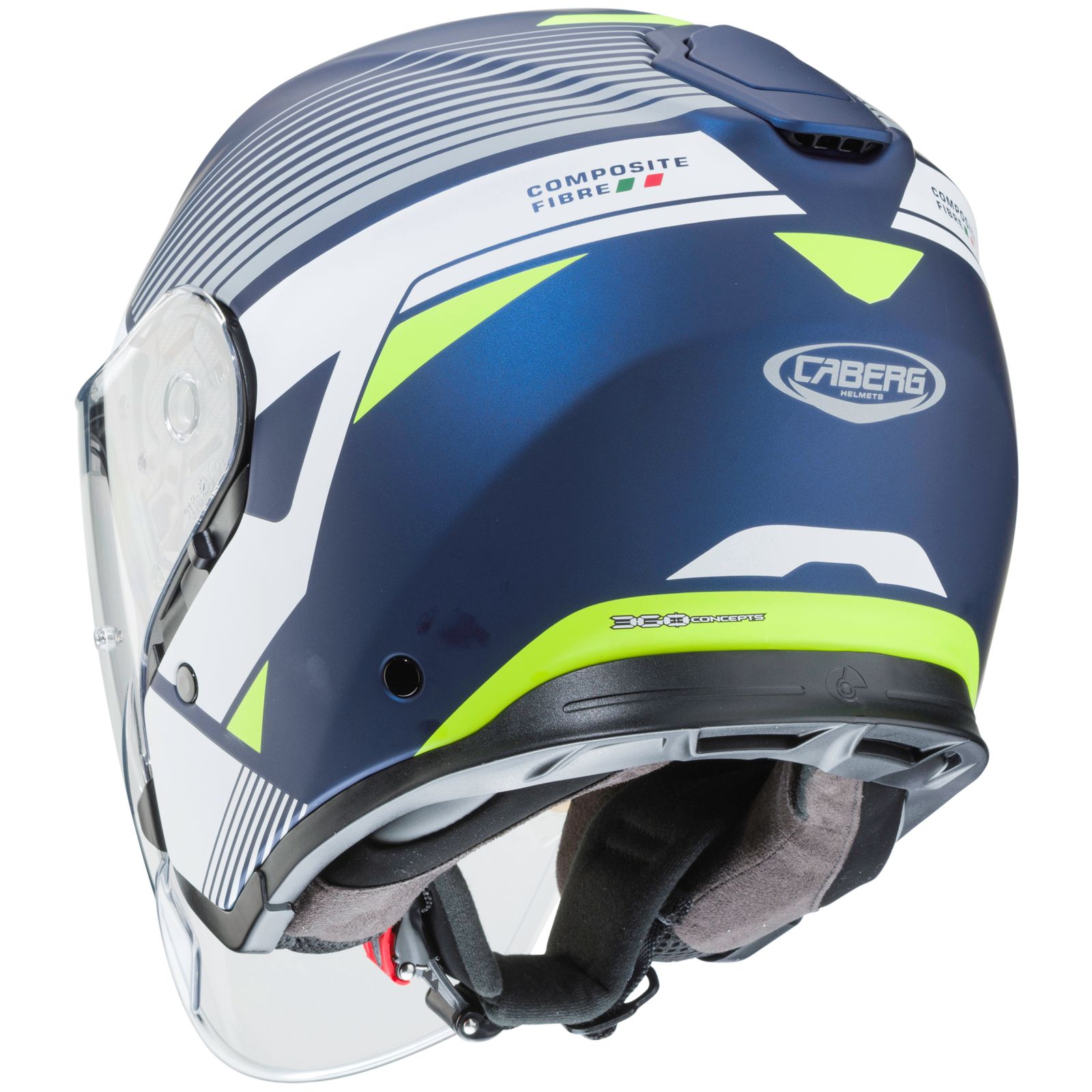 Caberg casque Flyon Rio, bleu mat/blanc-fluo-jaune