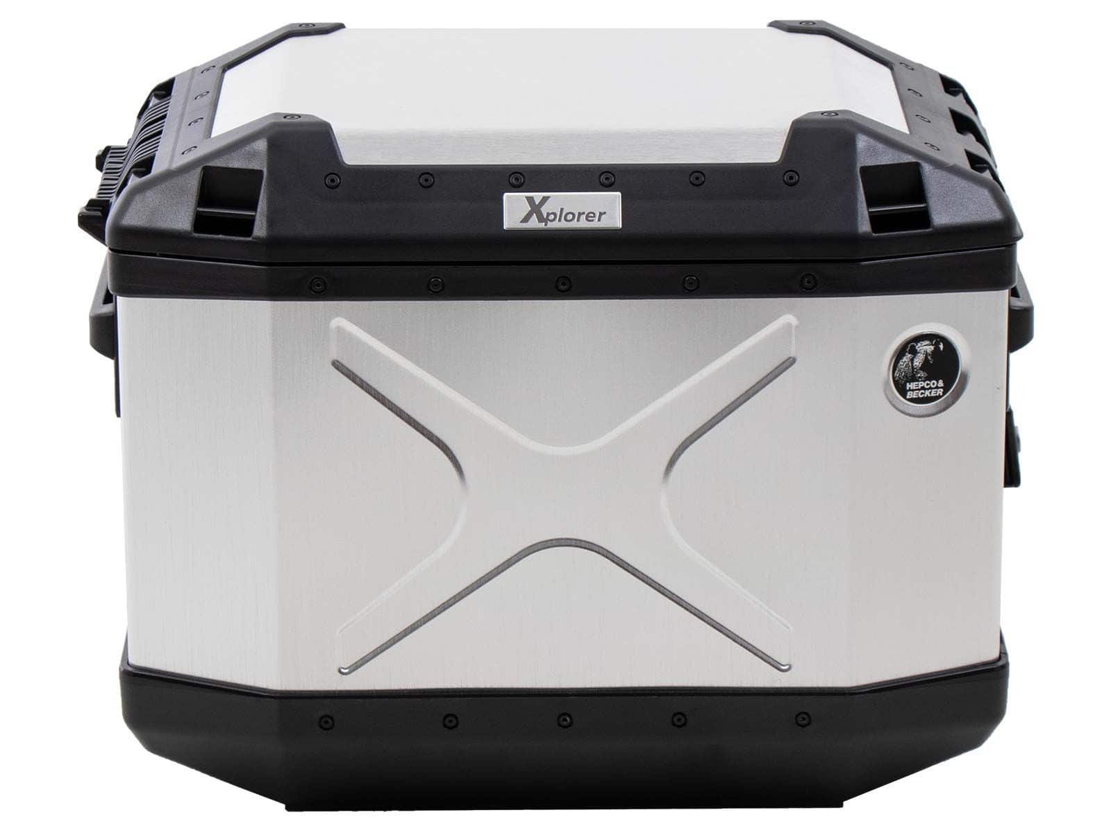 Valises latérales Alu Xplorer 40 Cutout gauche argenté Hepco & Becker