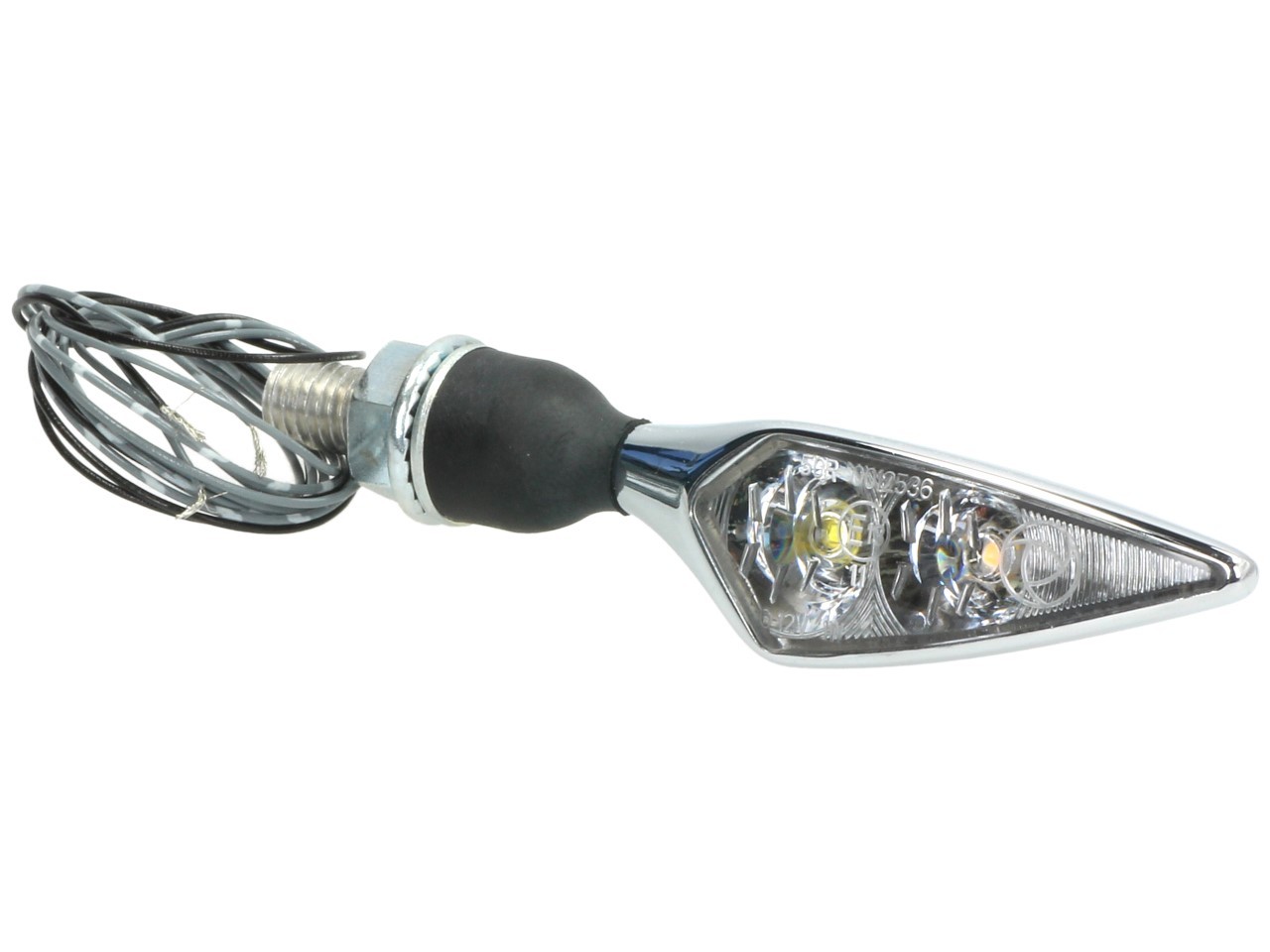 Kellermann Clignotant avec feu de position, Rhombus PL, acier, LED, VL, 12 V, chrome brillant, M8x20