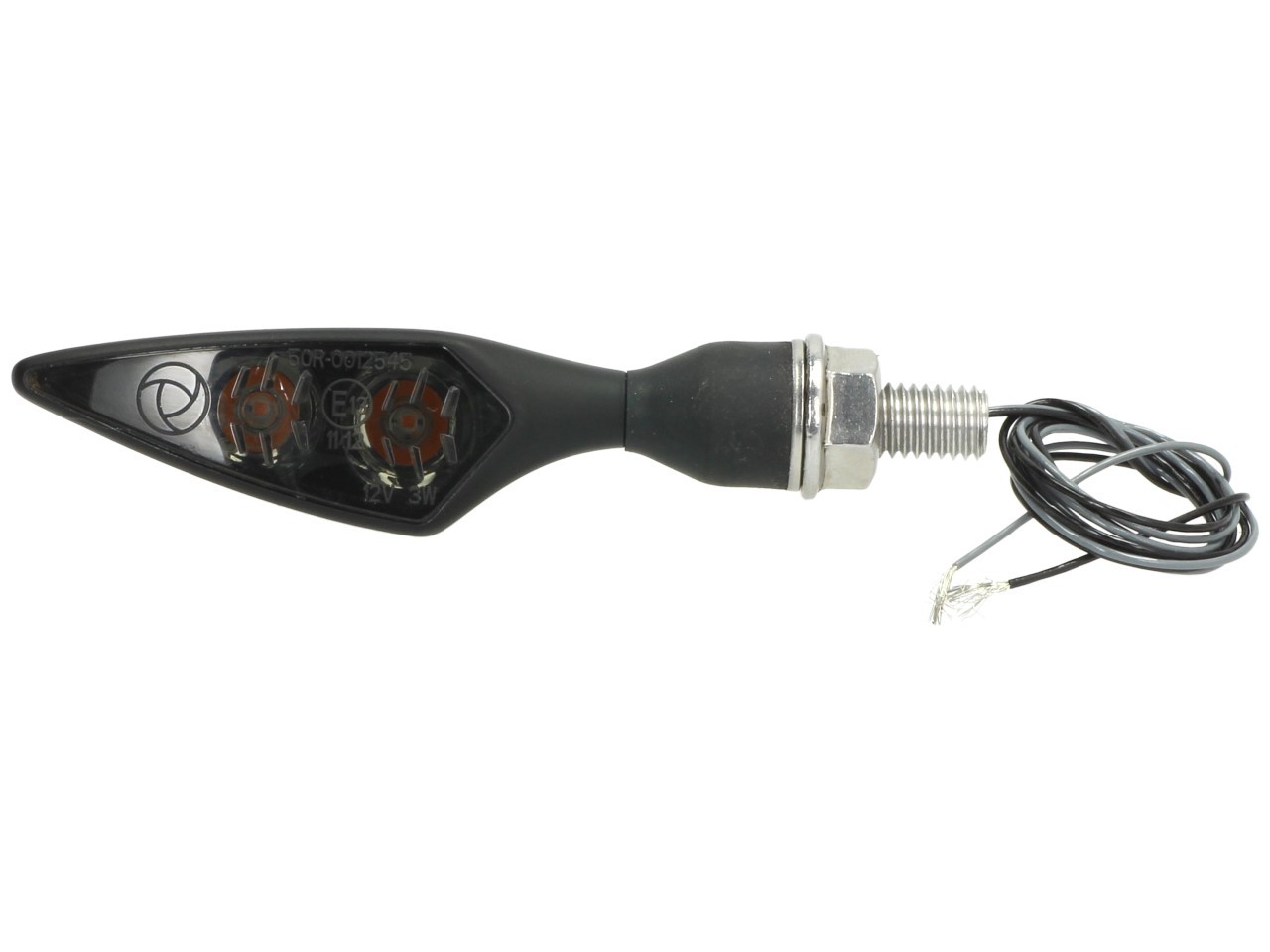 Clignotants Kellermann, Rhombus Dark, acier, LED, VR/HL, 12 V, noir satiné, M8x20, homologués E