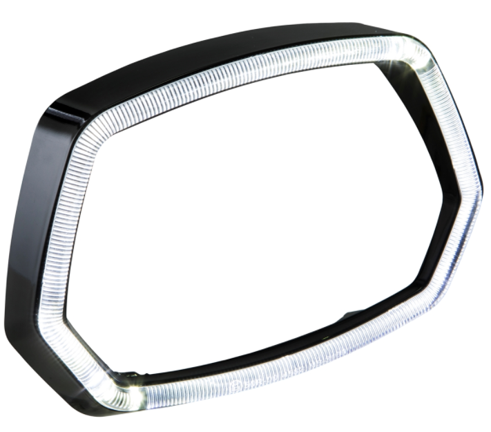 Anneau de lampe noir brillant LED anneau lumineux pour Vespa Sprint 50ccm 2T/4T ('13-'18)