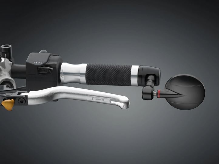 Rétroviseur d'extrémité de guidon RIZOMA "SPY-R" Ø 57 mm gauche ou droite pour Vespa, noir anodisé