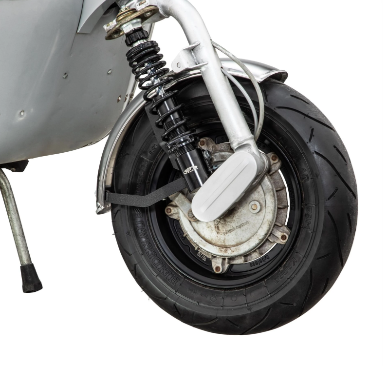 Aile 2.0 Garelli pour Vespa PX 80-200ccm, inox poli, support noir