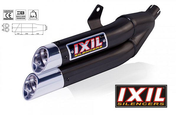 Embout IXIL HYPERLOW BLACK XL en acier inoxydable pour KTM Duke 125 (année 17-)