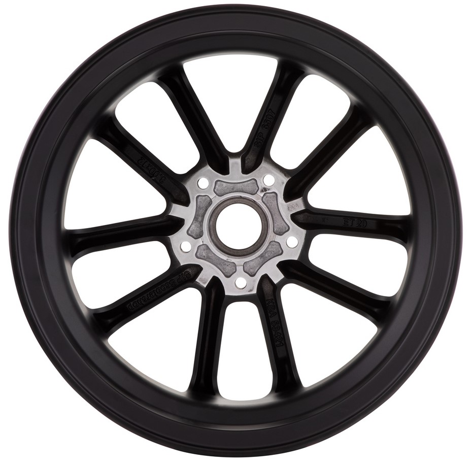 Jante avant/arrière 12" pour Vespa GTS/GTS Super/GTV/GT 60/GT/GT L 125-300ccm, noire mate