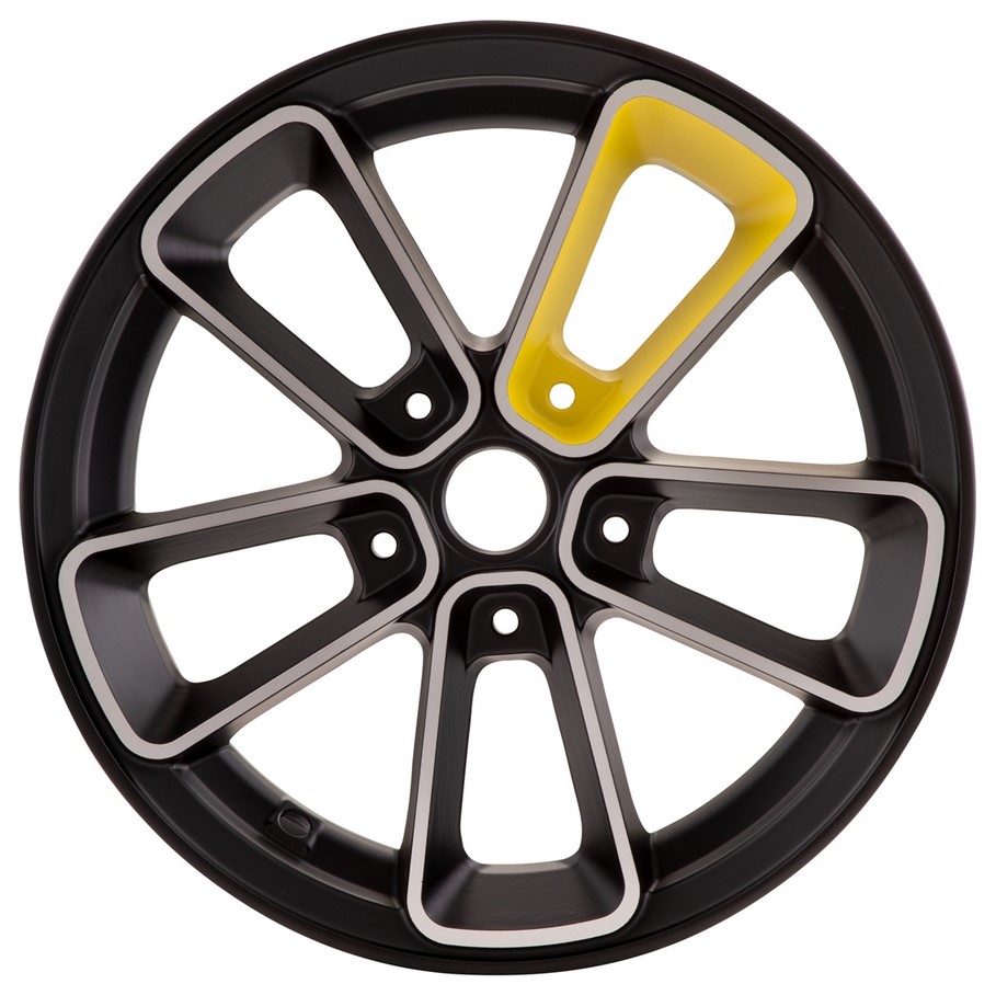Jante avant/arrière 12" pour Vespa GTS/GTS Super/GTV/GT 60/GT/GT L 125-300ccm, noir/jaune