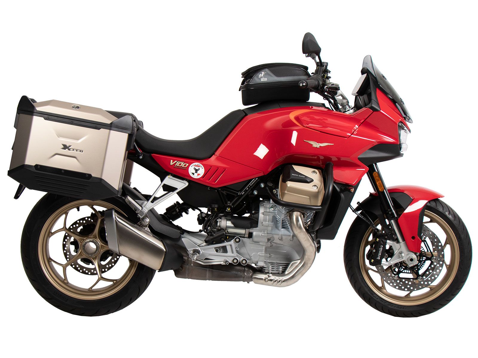 Anneau de réservoir Basic avec unité de fermeture de la sacoche de réservoir pour Moto Guzzi V100 Mandello /S (22-)