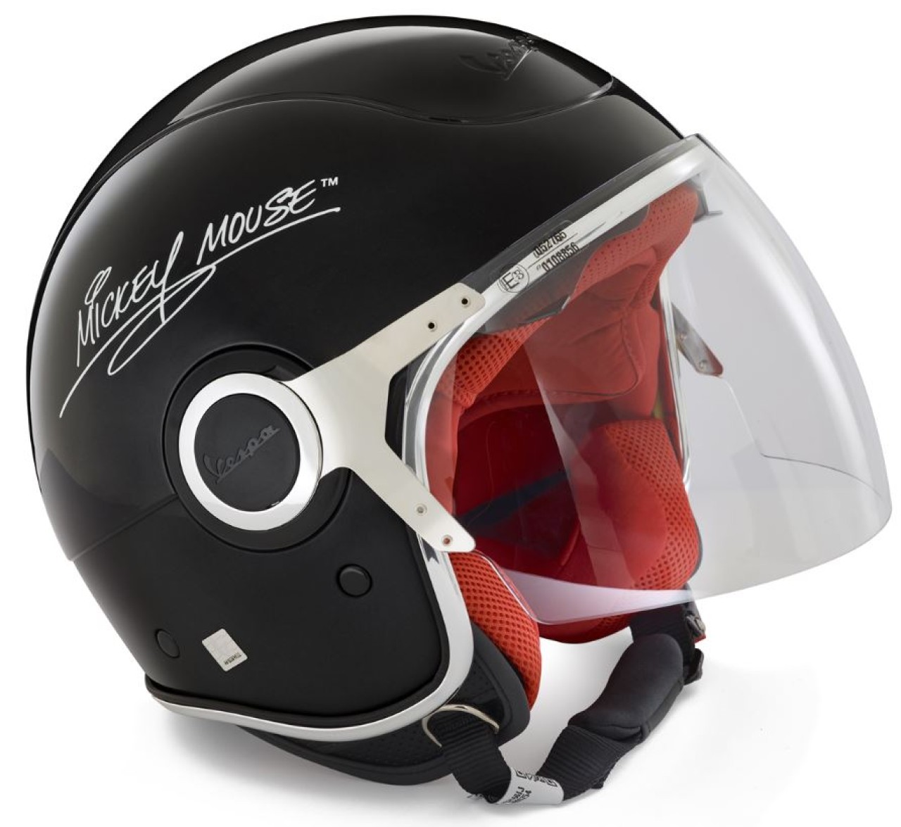 Casque Vespa jet, VJ, Mickey Mouse, noir