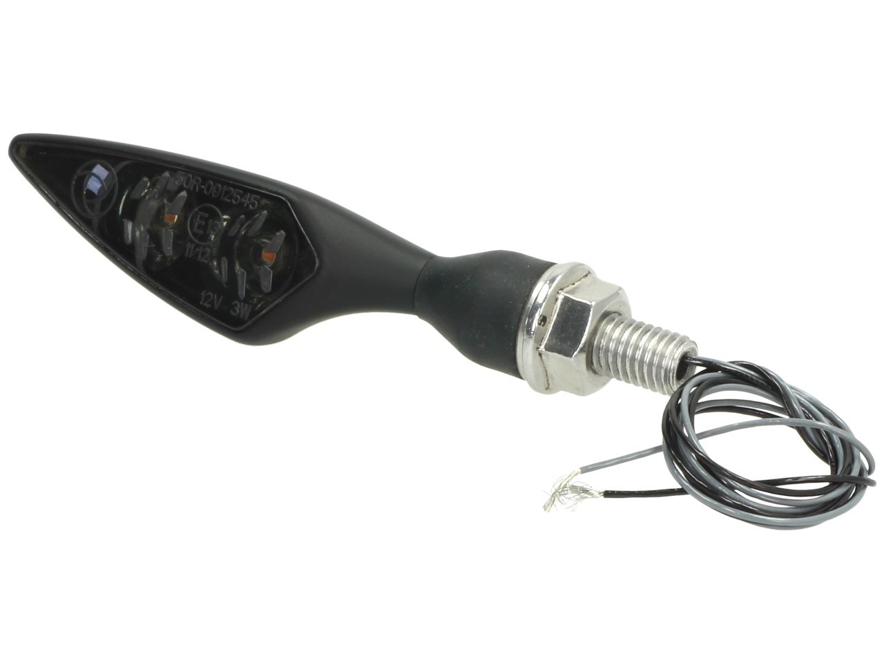 Clignotants Kellermann, Rhombus Dark, acier, LED, VR/HL, 12 V, noir satiné, M8x20, homologués E
