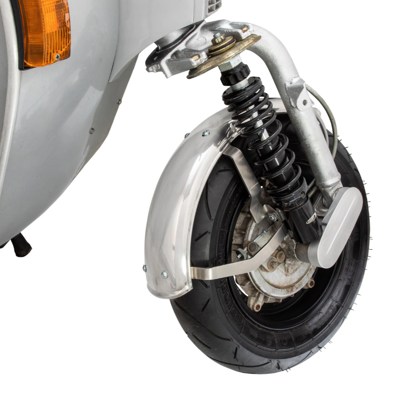 Aile 2.0 Garelli pour Vespa PX 80-200ccm, inox poli, support inox