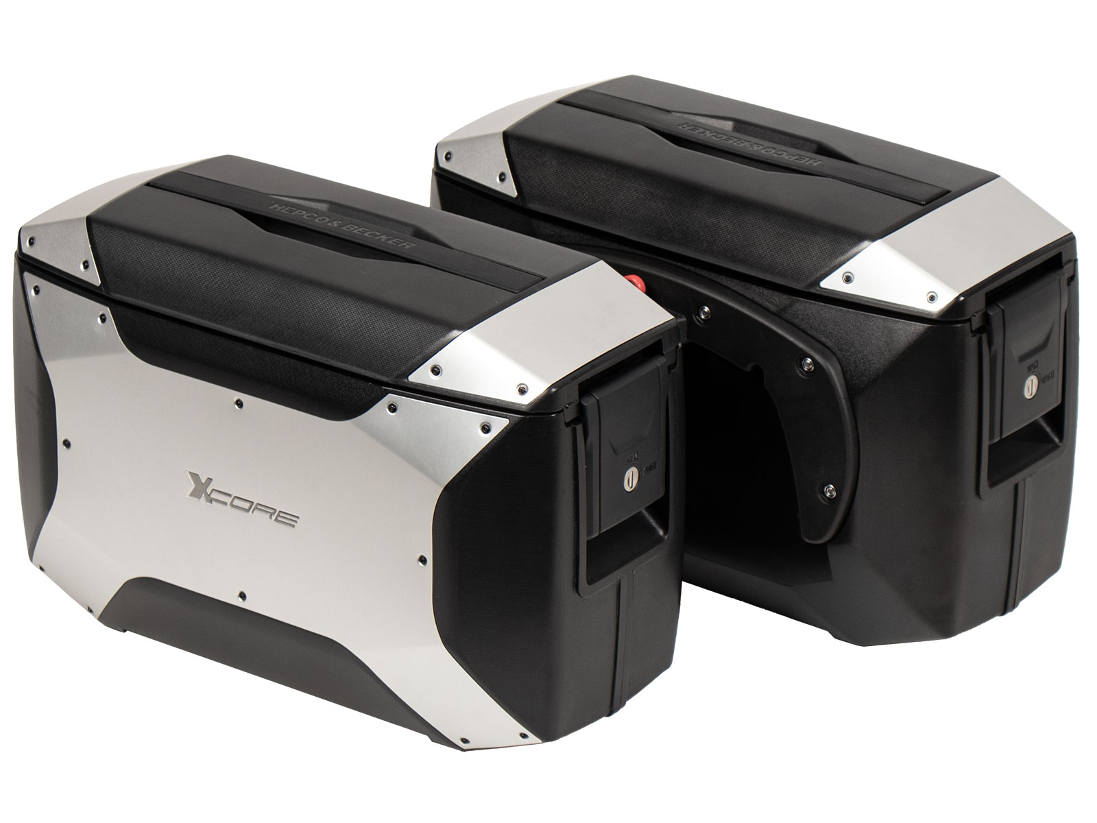 Kit de valises latérales Xcore argent pour les supports C-Bow Hepco & Becker