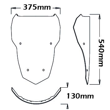 Bulle type original - hauteur 540 mm pour Honda CRF 1000 L Africa Twin (16-20)