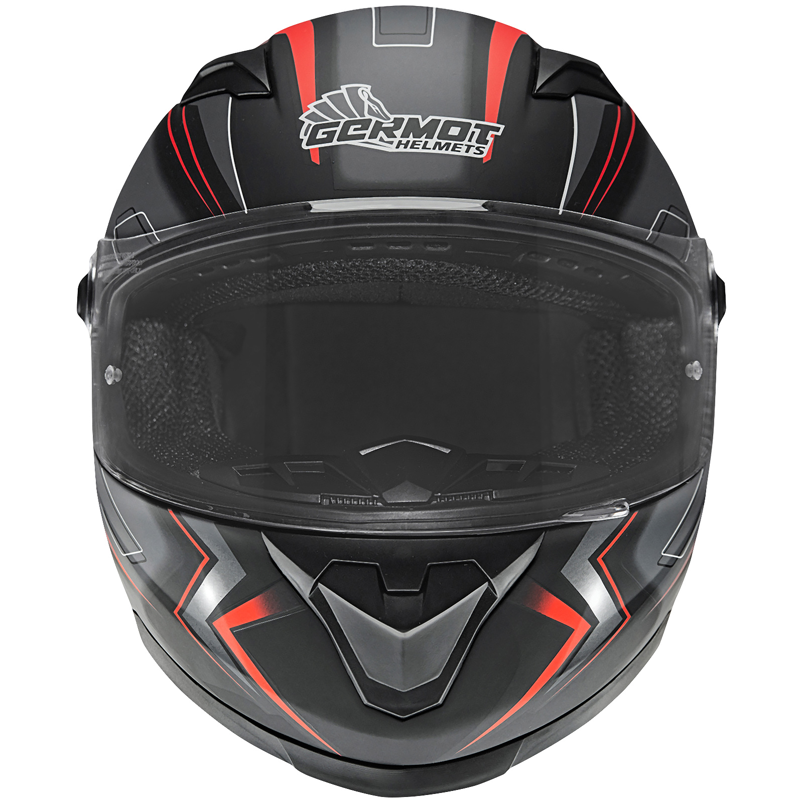 Germot casque intégral GM 320, noir mat/rouge