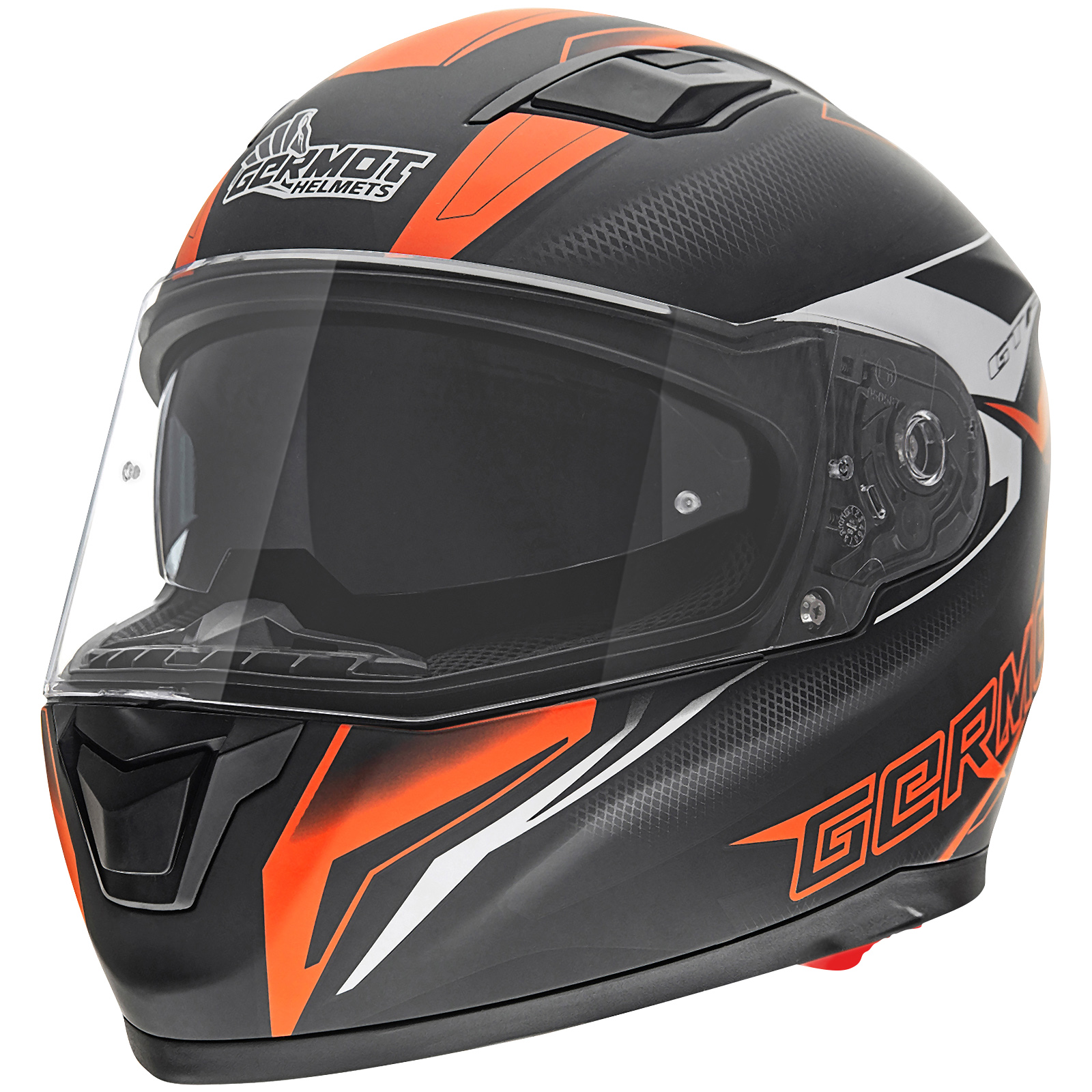 Germot casque intégral GM 330, noir mat/orange