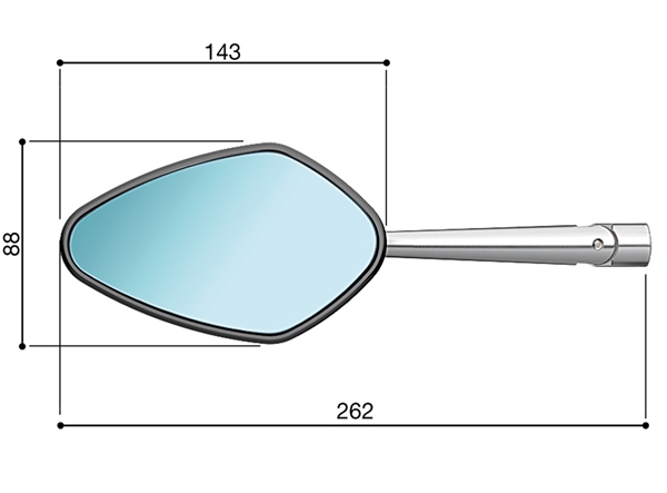 Rétroviseur RIZOMA "Veloce naked" gauche ou droite pour Vespa, noir
