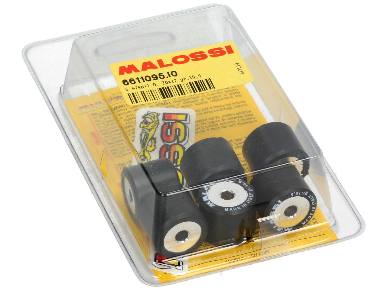 Jeu de galets de variateur Malossi, 20x17 mm, 10,5 g, pièces : 6