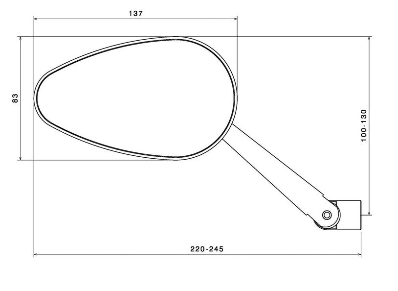 Rétroviseur RIZOMA "RADIAL RS" gauche ou droit pour Vespa, argent anodisé