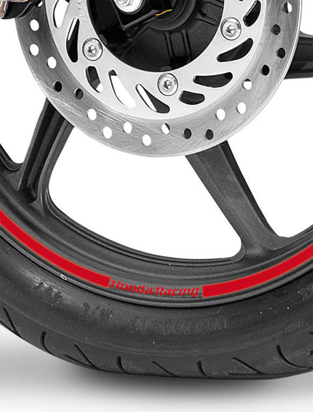Jeu d'autocollants décoratifs pour jantes pour modèles Honda, rouge