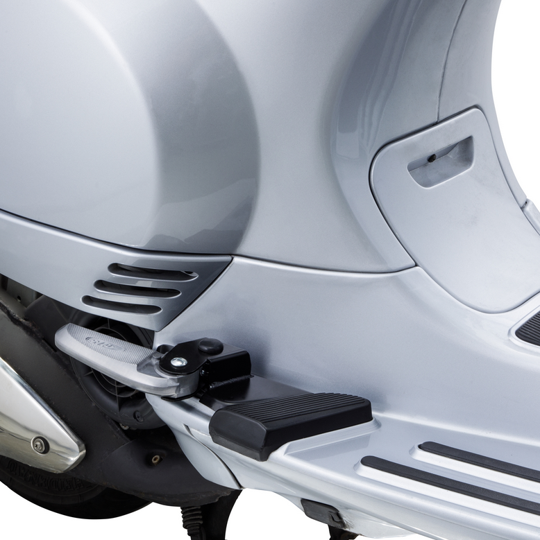 Repose-pieds droit et gauche pour Vespa LX /LXV /S 50-150ccm, noir/argenté