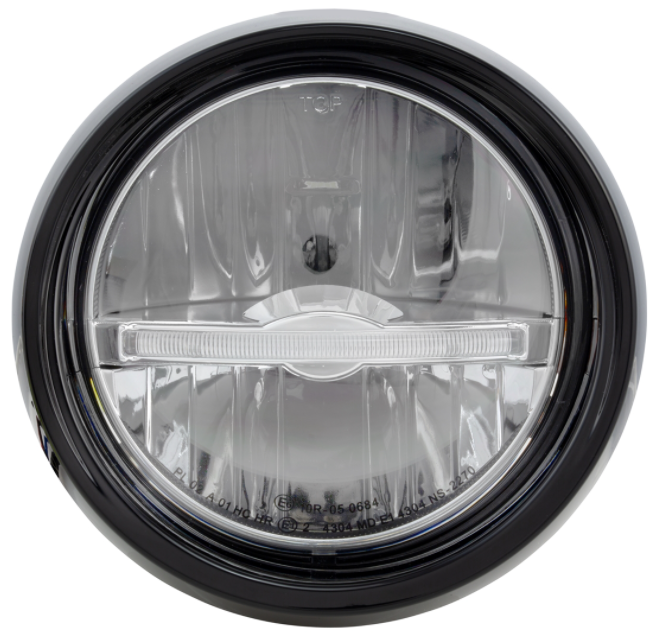 Phare LED pour Vespa Primavera 50-150ccm 2T/4T (-'18), noir brillant