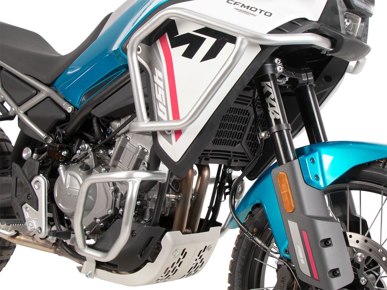 Arceau de protection du moteur argenté pour CFMoto 450 MT (24-) Hepco & Becker