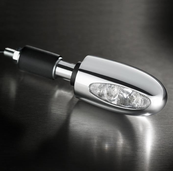 Clignotants Kellermann, BL 1000, acier, LED, VR/VL, 12 V, chrome brillant, homologués E