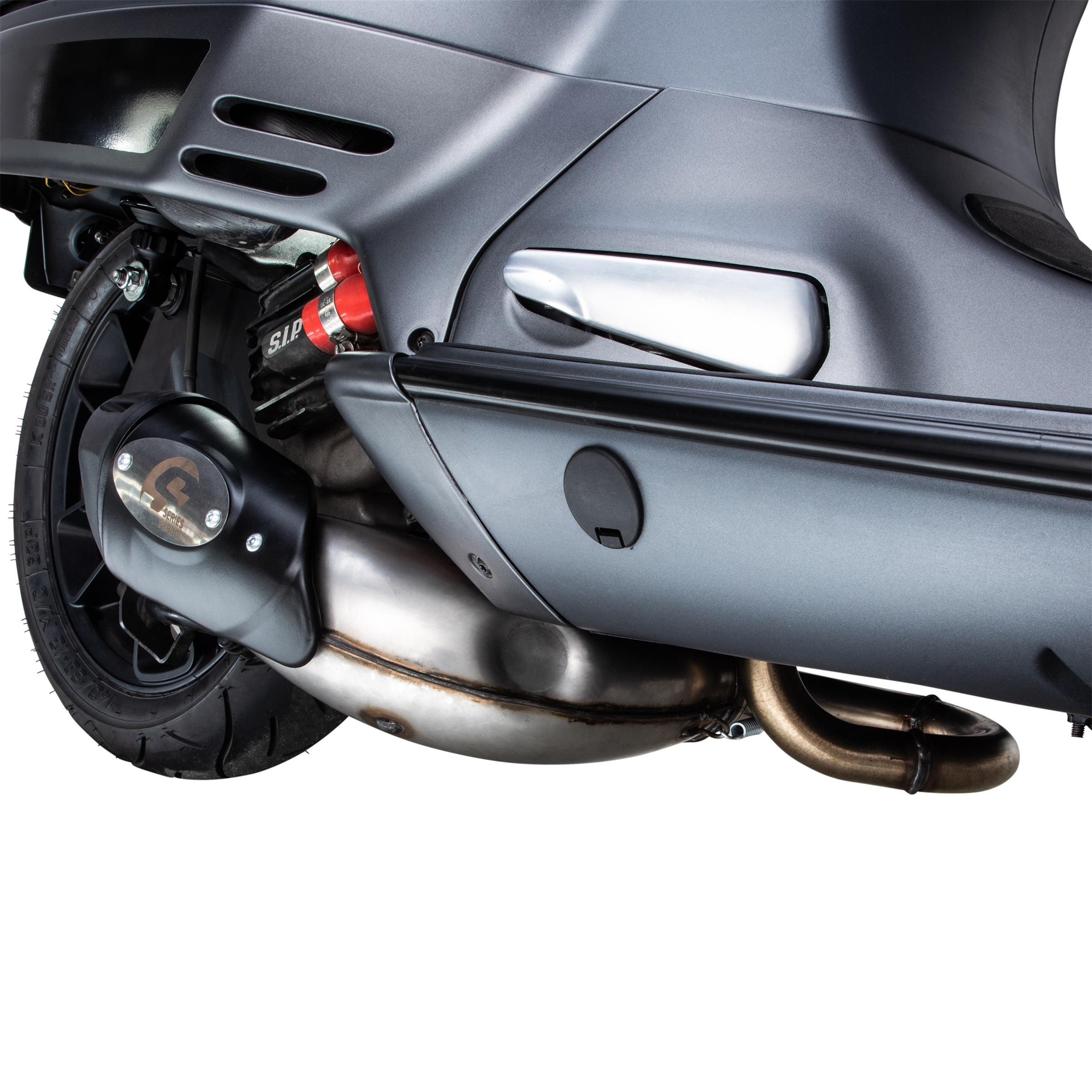 Échappement racing pour Vespa GTS/GTS Super/GTV/GT 60 125-300ccm i.e., 4T, LC, inox