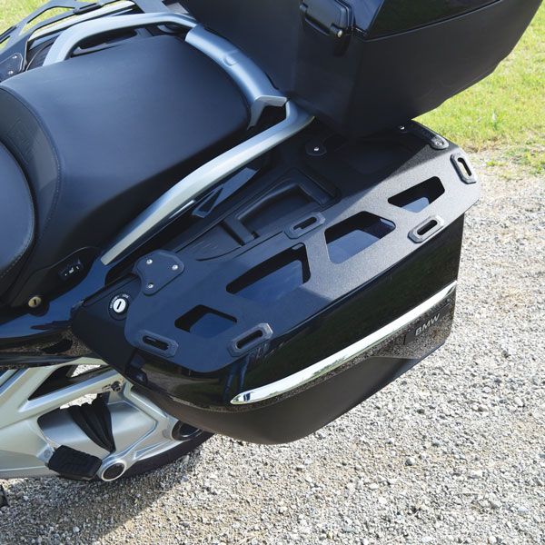 Porte-bagages pour valises latérales BMW K 1600 GT/GTL, R 1250 RT, R 1200 RT, alu, noir