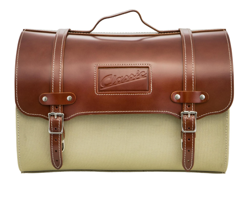 Valise en cuir "Classic" pour Vespa, cuir/canvas