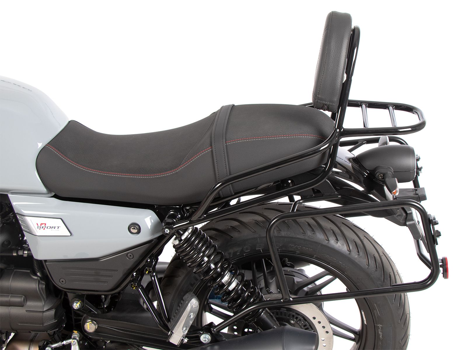 Sissybar avec porte-bagages noir pour Moto Guzzi V7 850 Sport (25-) Hepco & Becker