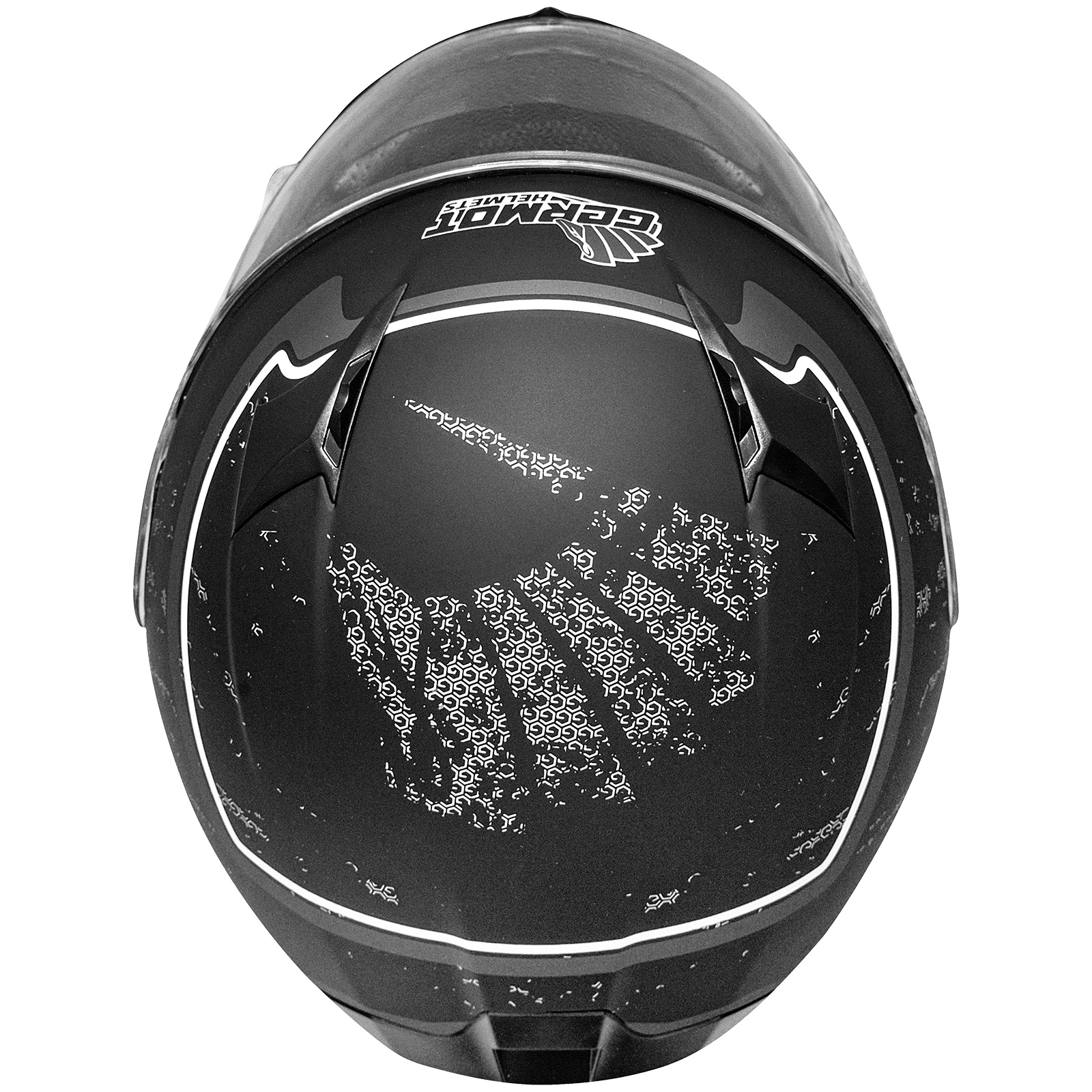 Casque intégral Germot GM 306, noir mat/gris