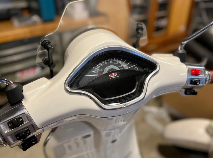 Anneau décoratif tachymètre pour Vespa Primavera/Sprint/Elettrica 50-150ccm 2T/4T AC, chrome