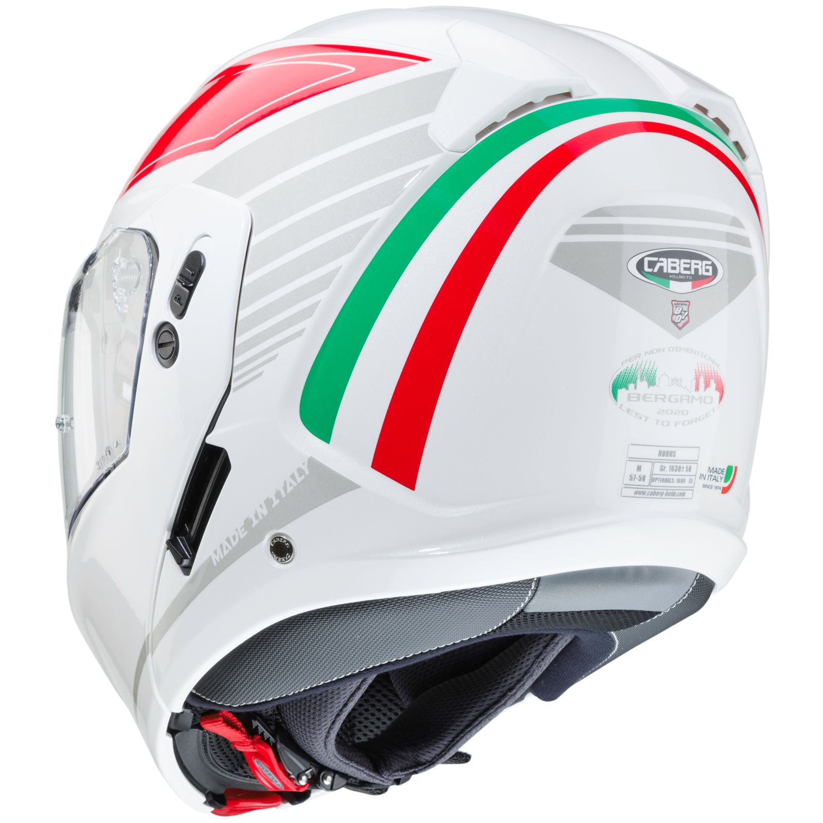 Caberg casque Horus Tribute, blanc/rouge-vert