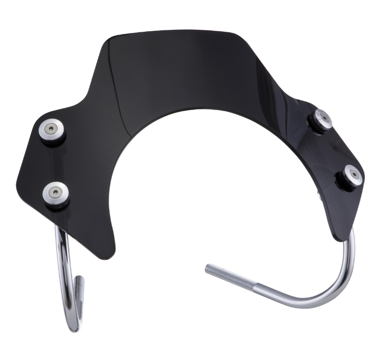 Flyscreen pour Vespa GTS/GTS Super/GT/GT L 125-300ccm, support argenté, teinté noir