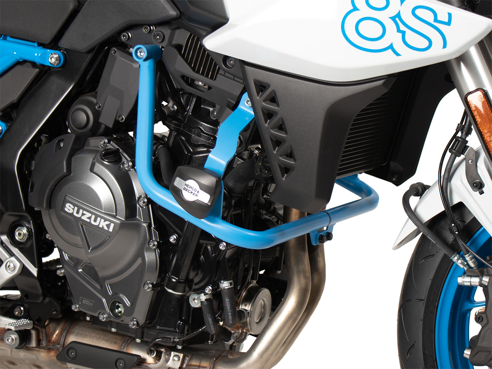 Arceau de protection moteur bleu avec ProtectionPad pour Suzuki GSX-8S (23-) Hepco & Becker