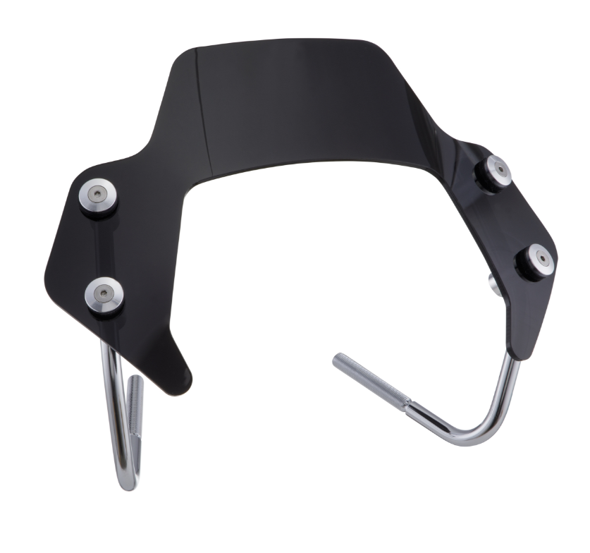 Flyscreen pour Vespa Sprint 50-150ccm 2T/4T, support argenté, teinté noir