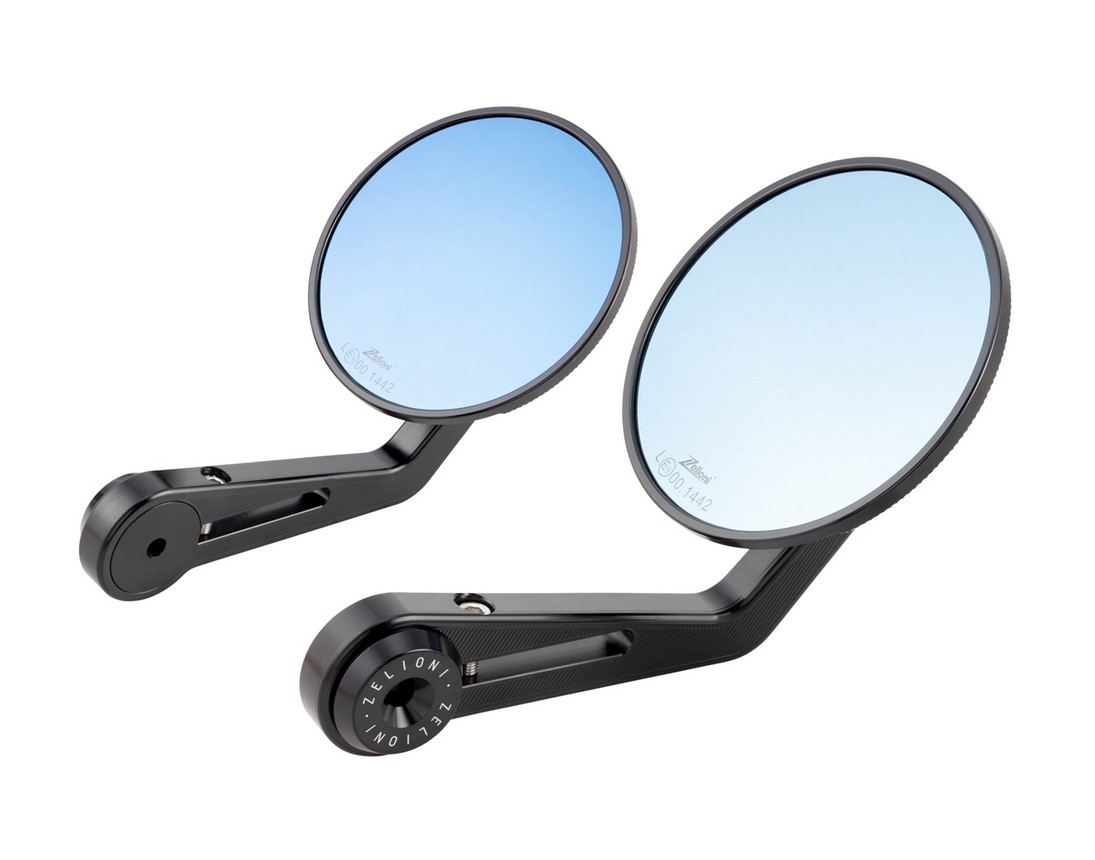 Rétroviseur d'extrémité de guidon ZELIONI pour Vespa, droite et gauche, noir anodisé