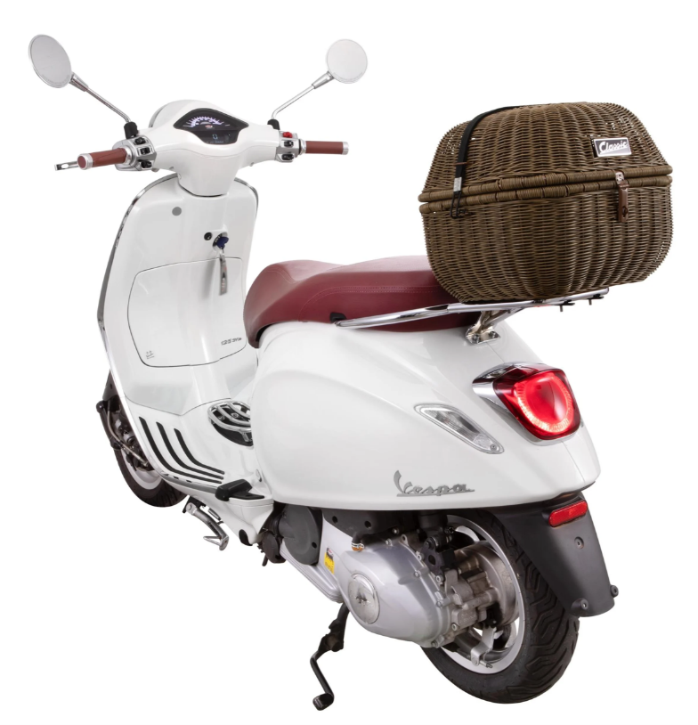 Kit panier à bagages "Classic" avec pont à bagages pour Vespa LX/LXV/S 50-150ccm, marron foncé