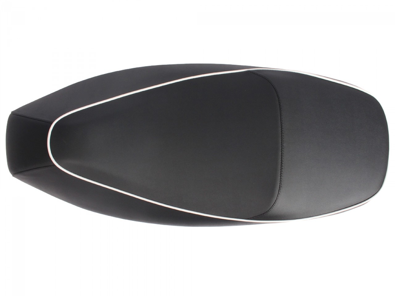 "Banc double" noir avec passepoil blanc pour Vespa GTS