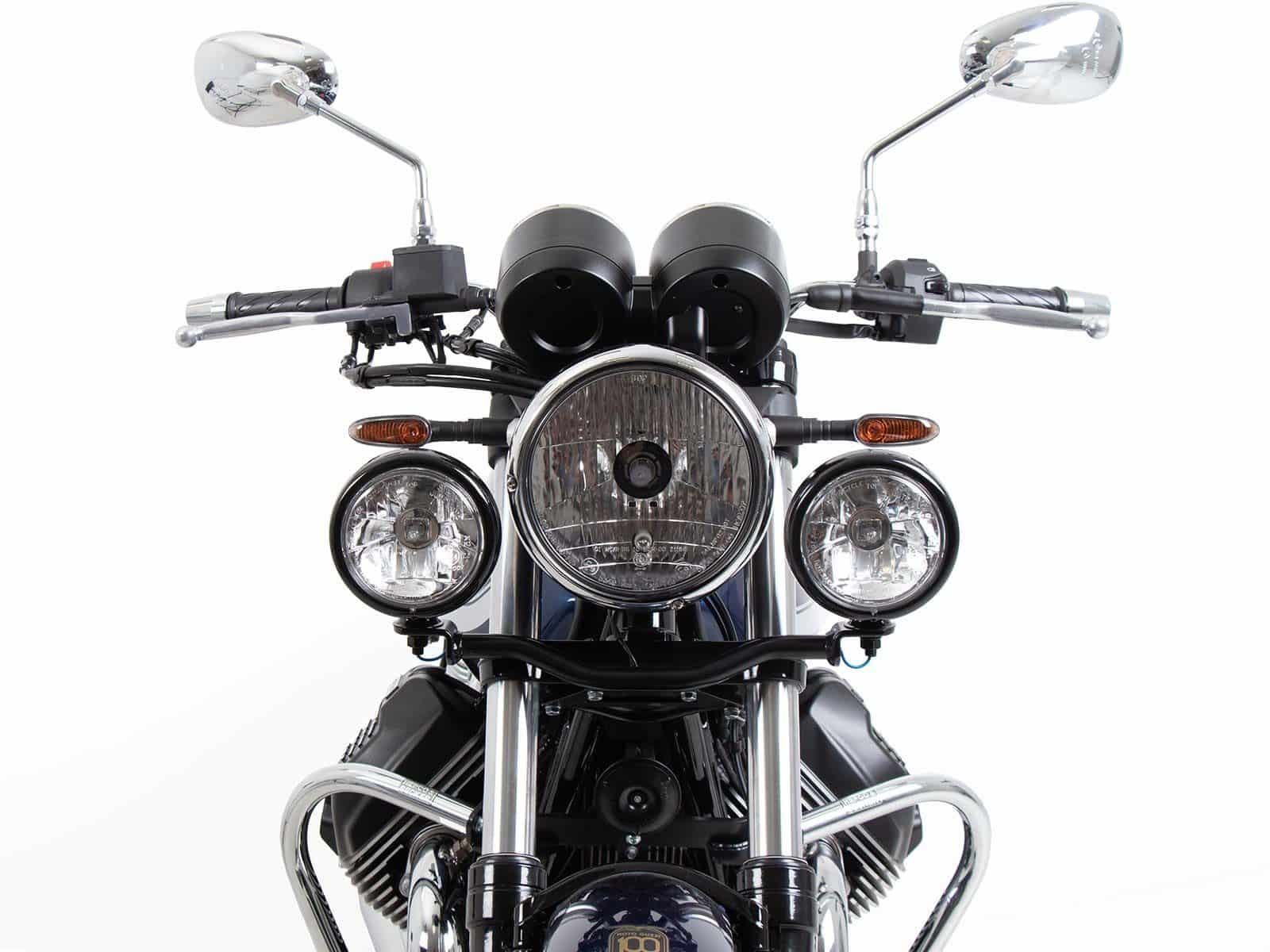 Phare supplémentaire Twinlight avec support et câble noir pour Moto Guzzi V7 850 Stone (25- )
