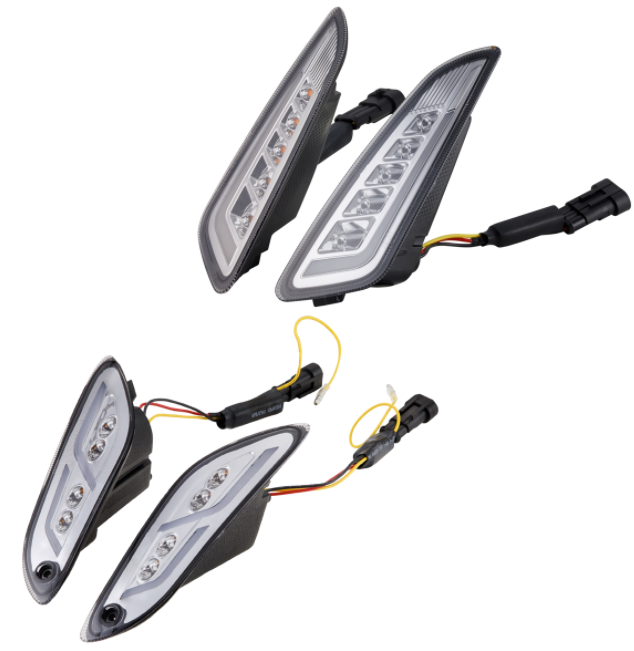 Kit clignotants avant & arrière pour Vespa Primavera/Sprint 125-150ccm 2T/4T AC, teinté