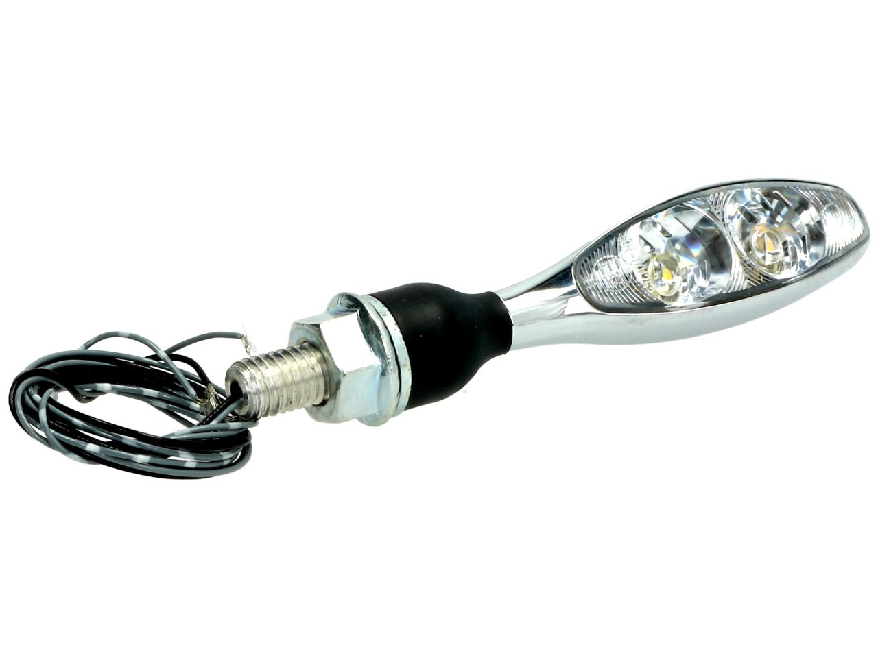 Clignotant Kellermann avec feu de position, Micro 1000 PL, acier, LED, VL/VR, 12 V, chrome brillant, M8x20