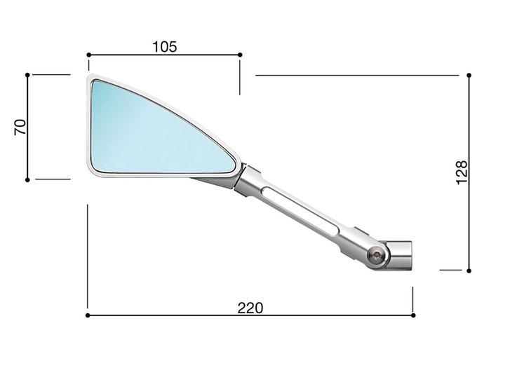 Rétroviseur RIZOMA "TOMOK" droit pour Vespa, argent anodisé