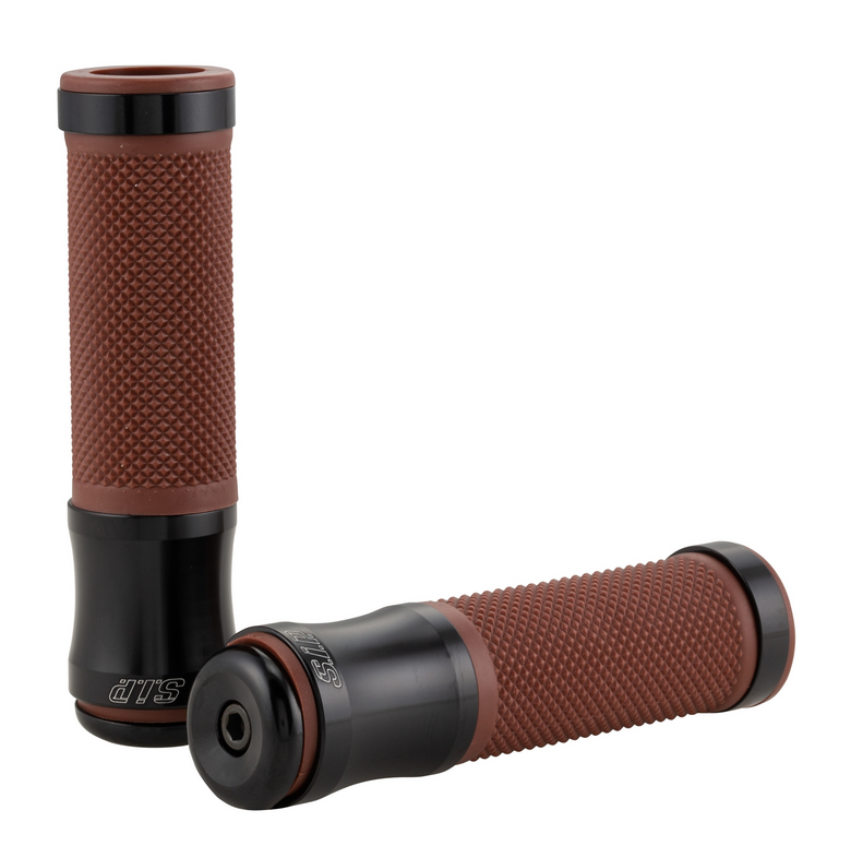 Poignées Ø 24/24 mm, L 125 mm pour Vespa PX 125-200ccm, noir brillant/marron